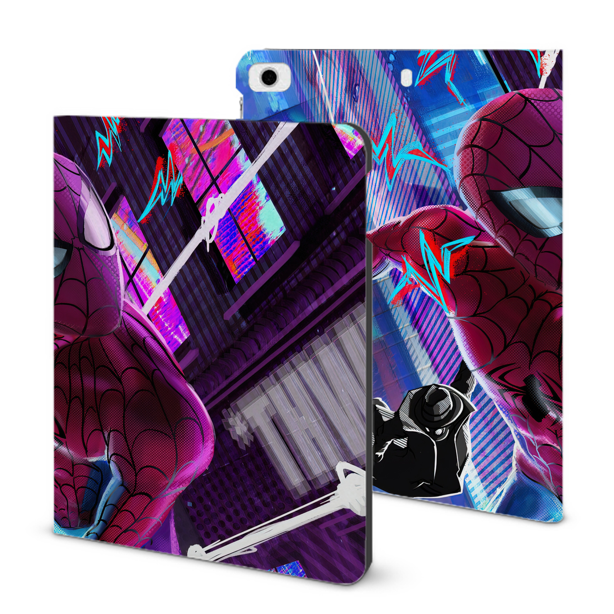 （画像用） Spider Man スパイダーマン IPad ケース ブック型 PUレザー TPU 耐衝撃 軽量 薄型 ペン収納なし 全面保護 IPad 各モデル対応